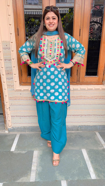 Polka Farshi Three Piece Suit