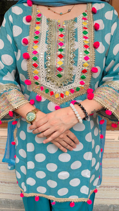 Polka Farshi Three Piece Suit