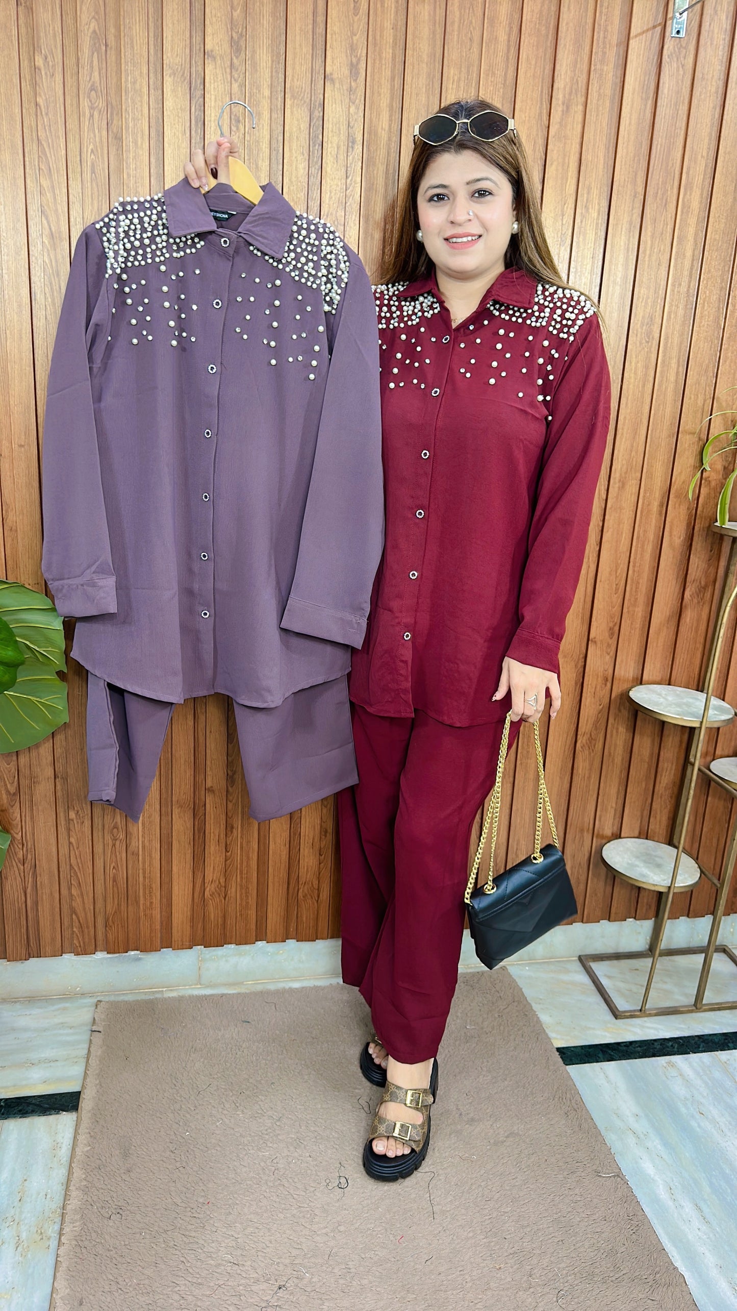 Pearl crepe Coord set