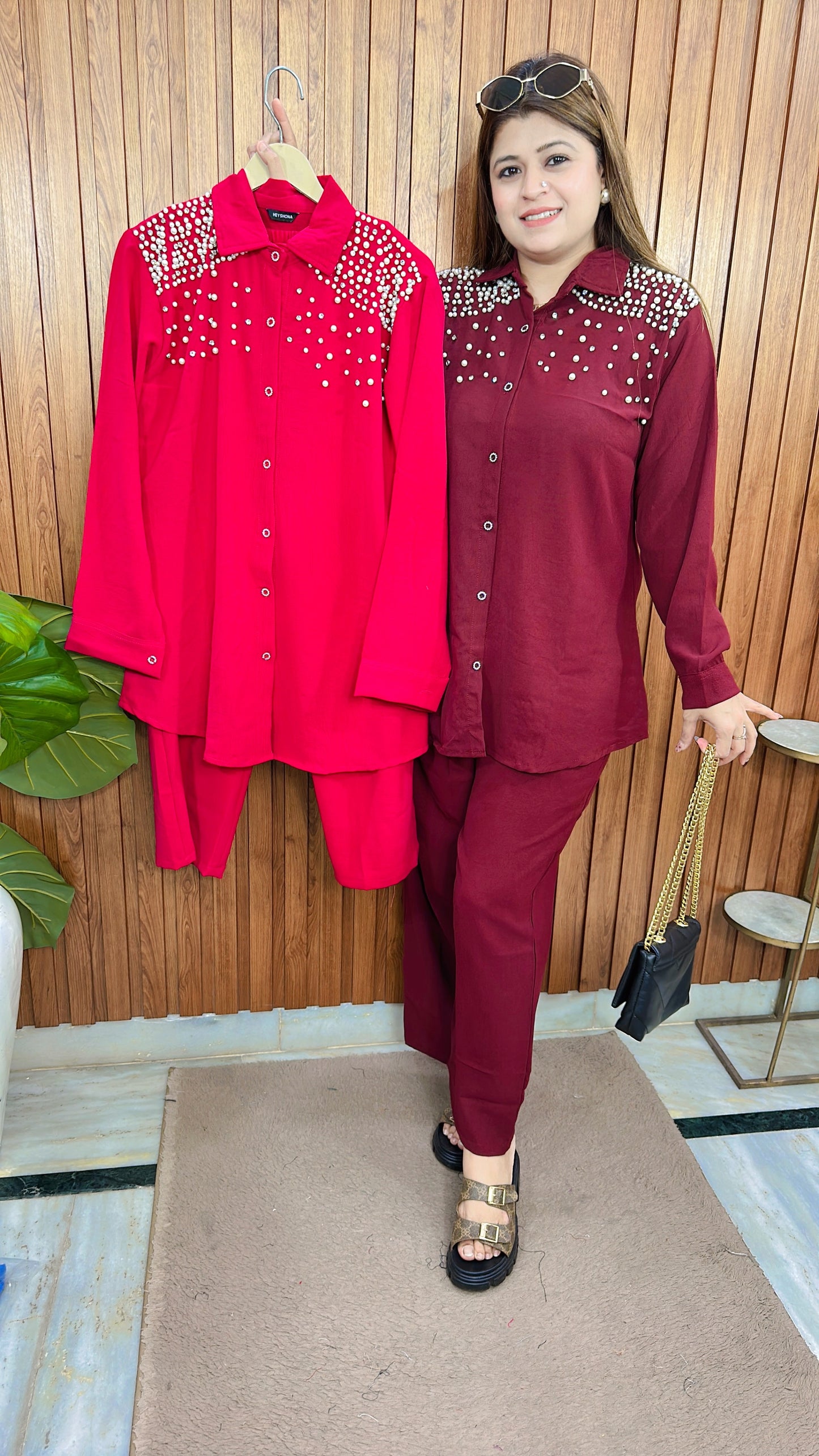 Pearl crepe Coord set