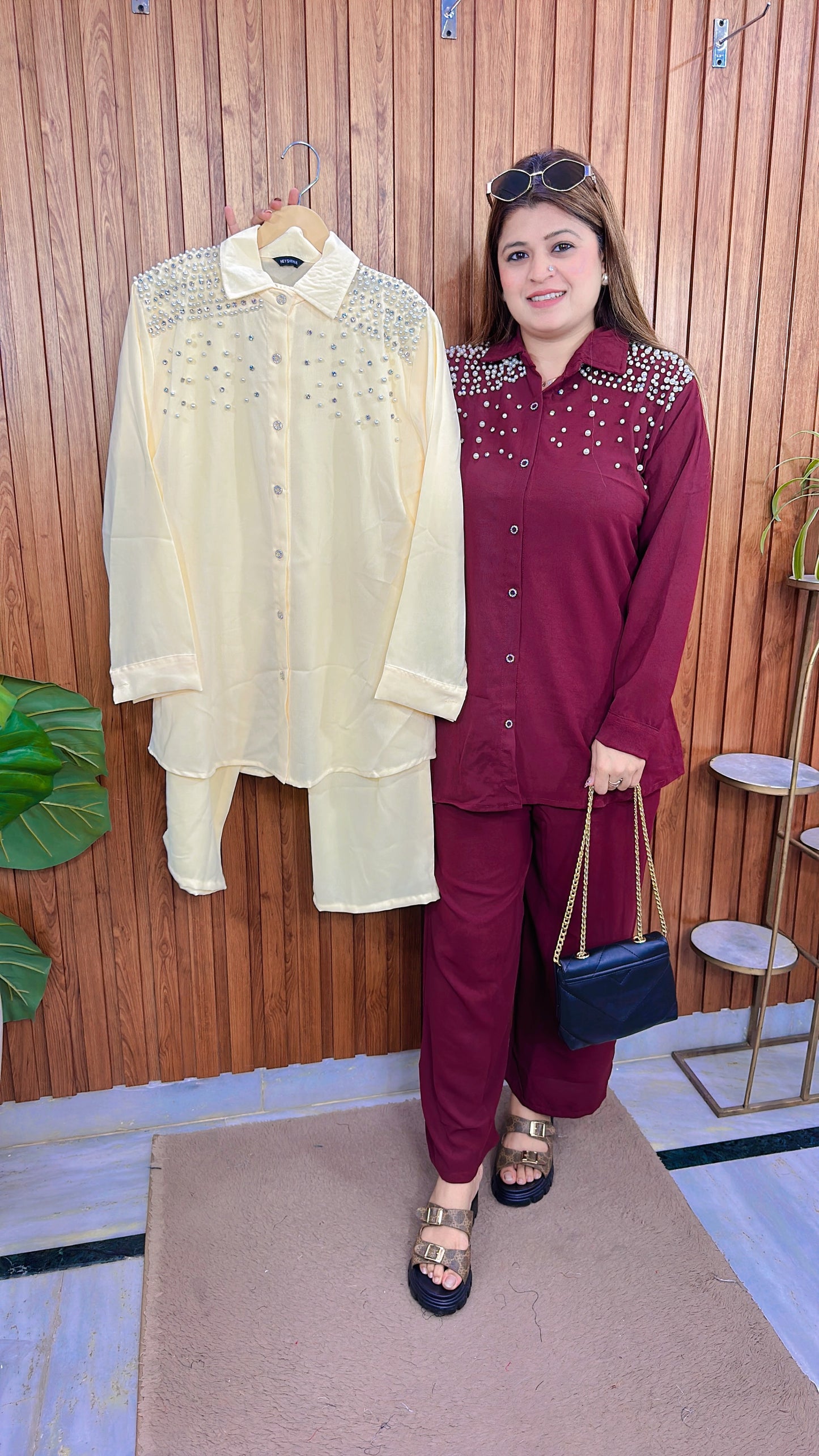 Pearl crepe Coord set