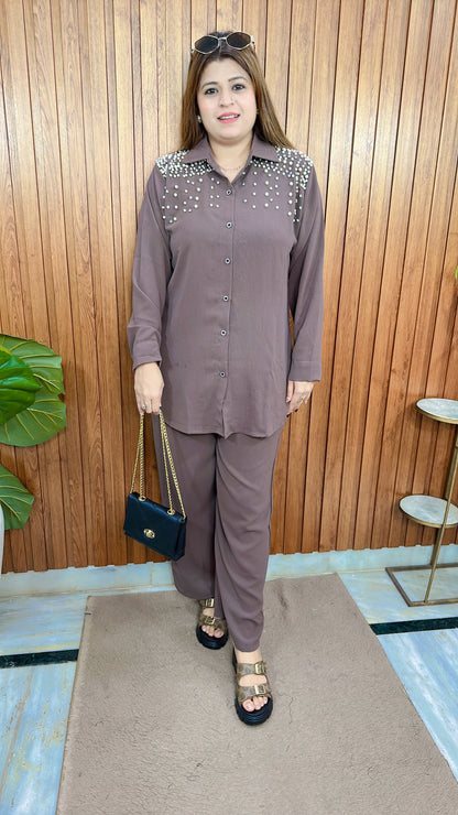 Pearl crepe Coord set