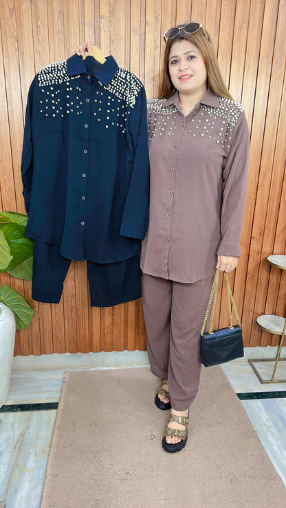 Pearl crepe Coord set