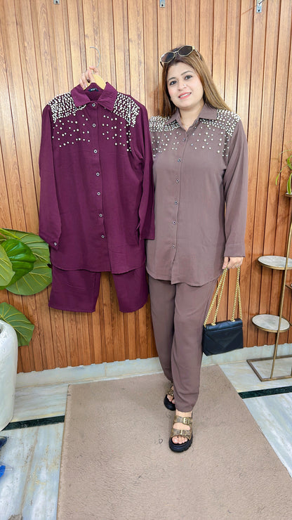 Pearl crepe Coord set