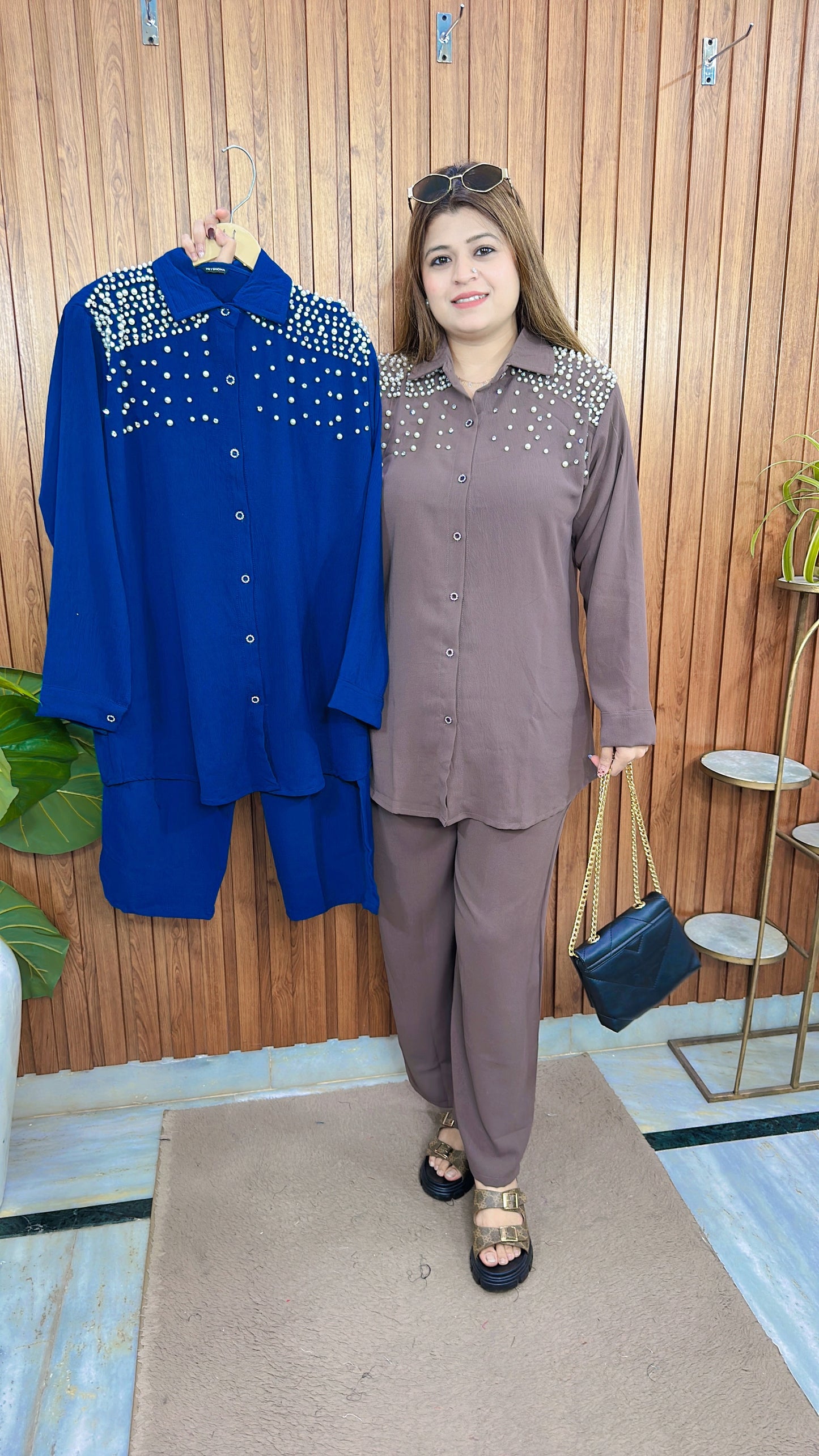 Pearl crepe Coord set