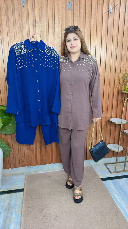 Pearl crepe Coord set