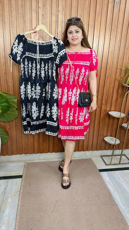 Block Print Short Bobbin Dress