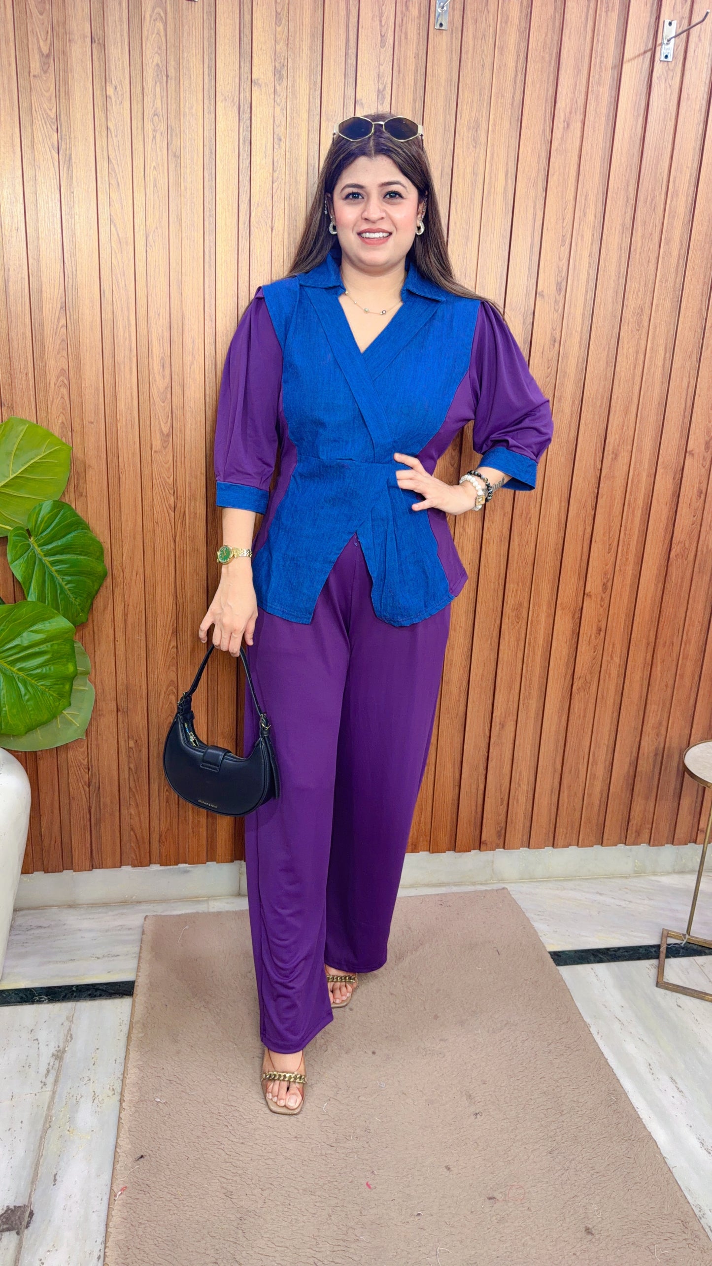 Alora Denim Imported Lycra Coord Set