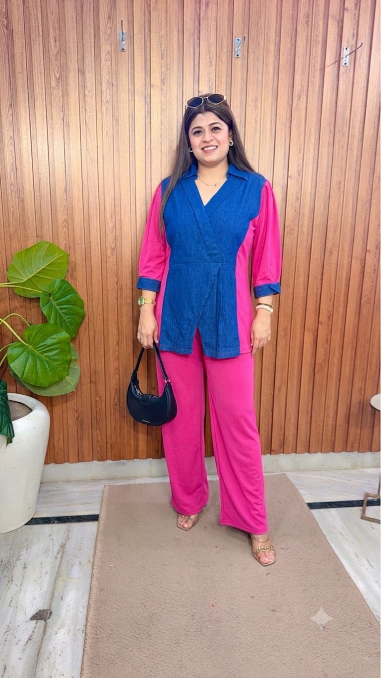 Alora Denim Imported Lycra Coord Set