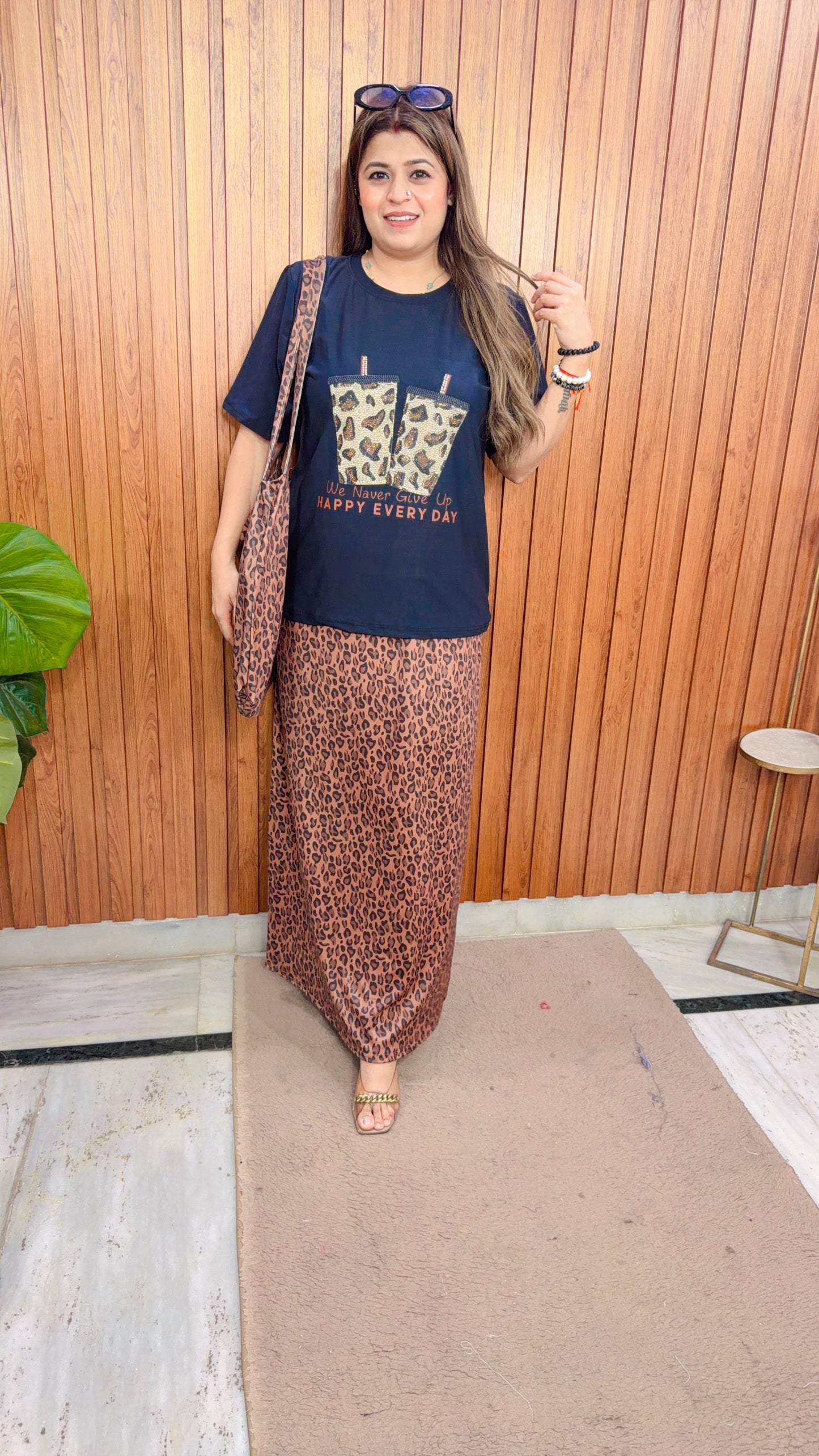 Leopard Two Piece Skirt Set