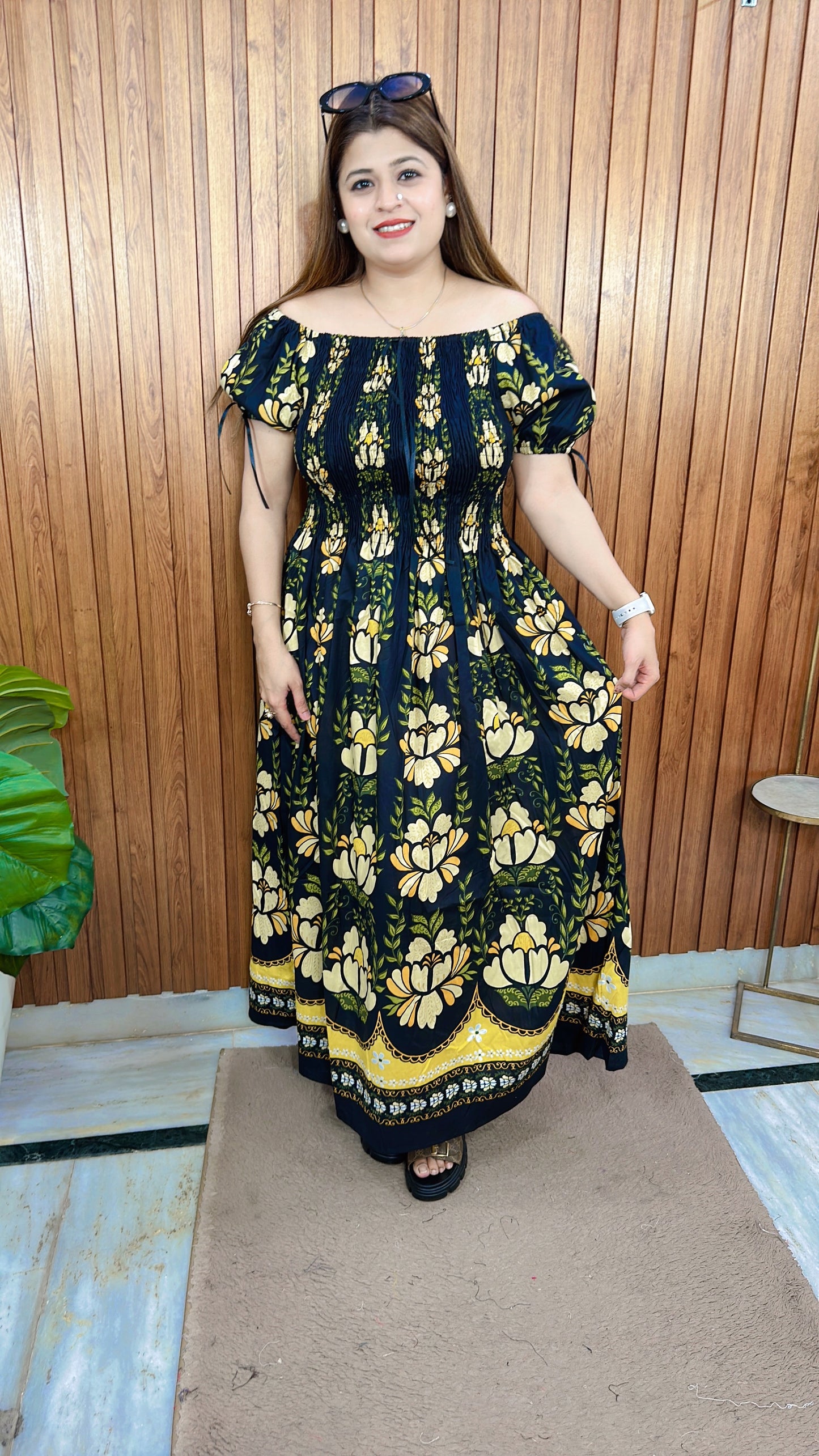 Floral Print Bobbin Cotton Dress