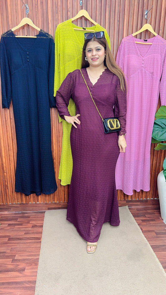 Fish cut Net Imported Dress