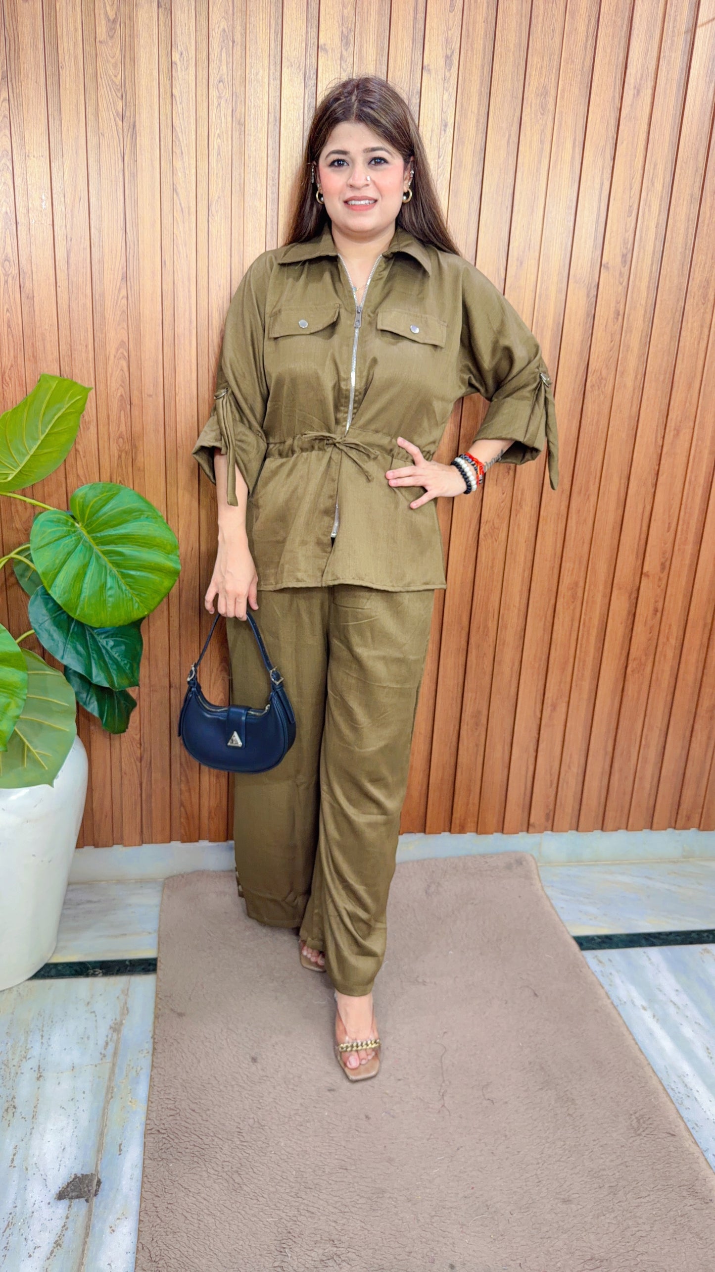 Jisora Solid Two Piece Coord Set