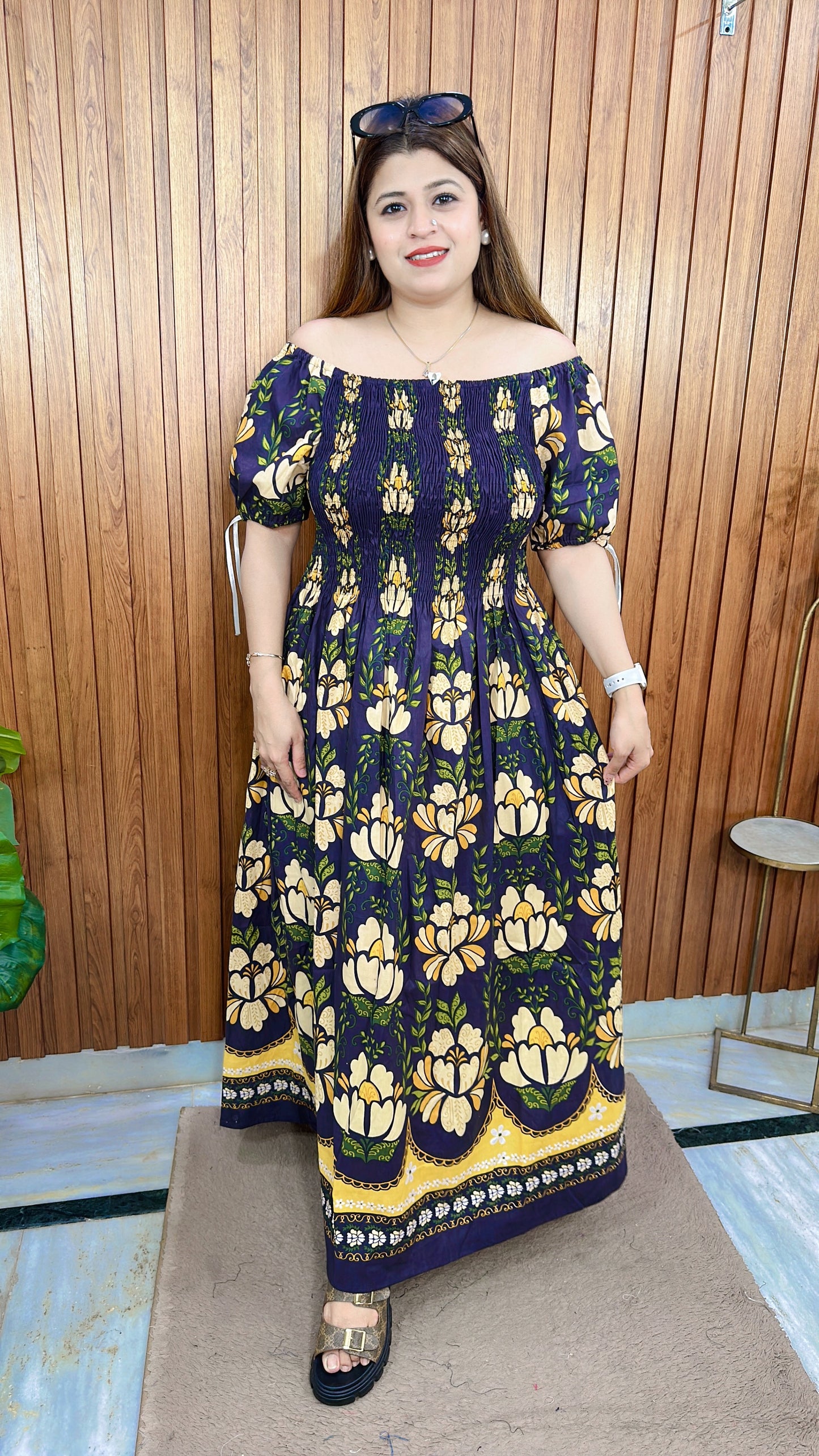 Floral Print Bobbin Cotton Dress
