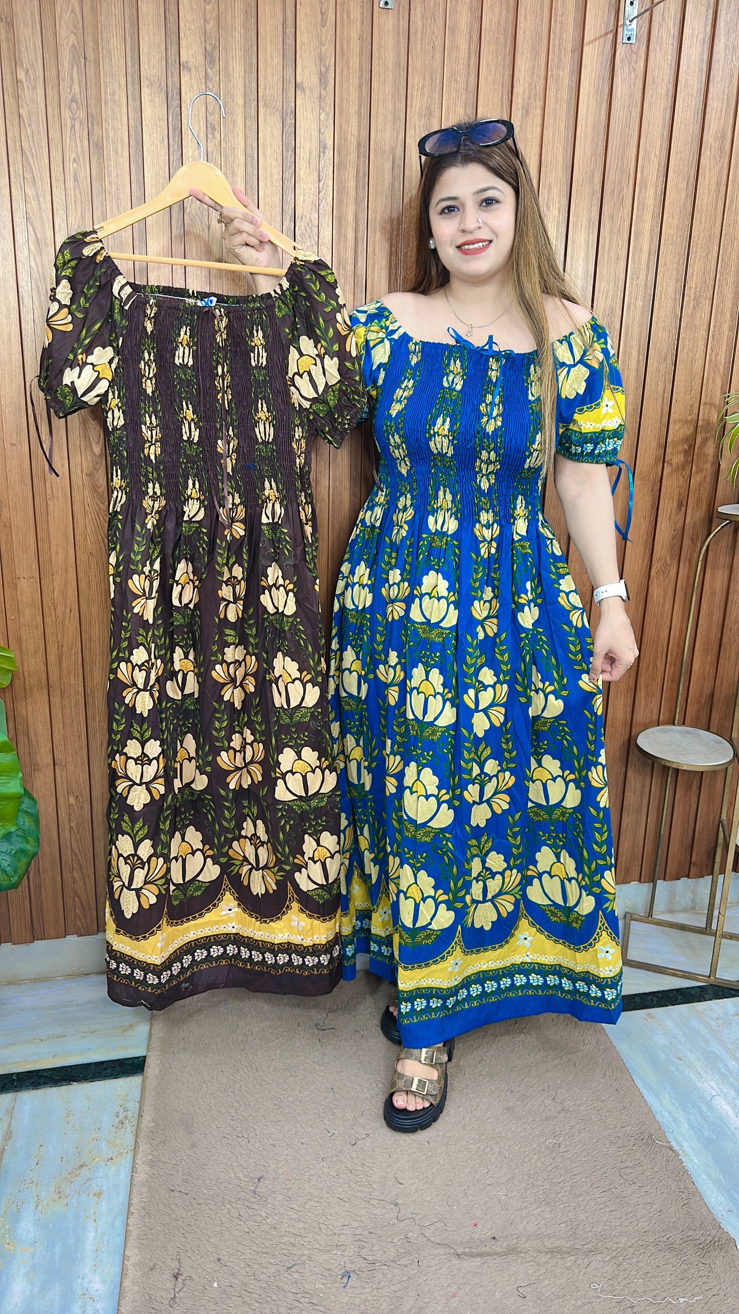 Floral Print Bobbin Cotton Dress