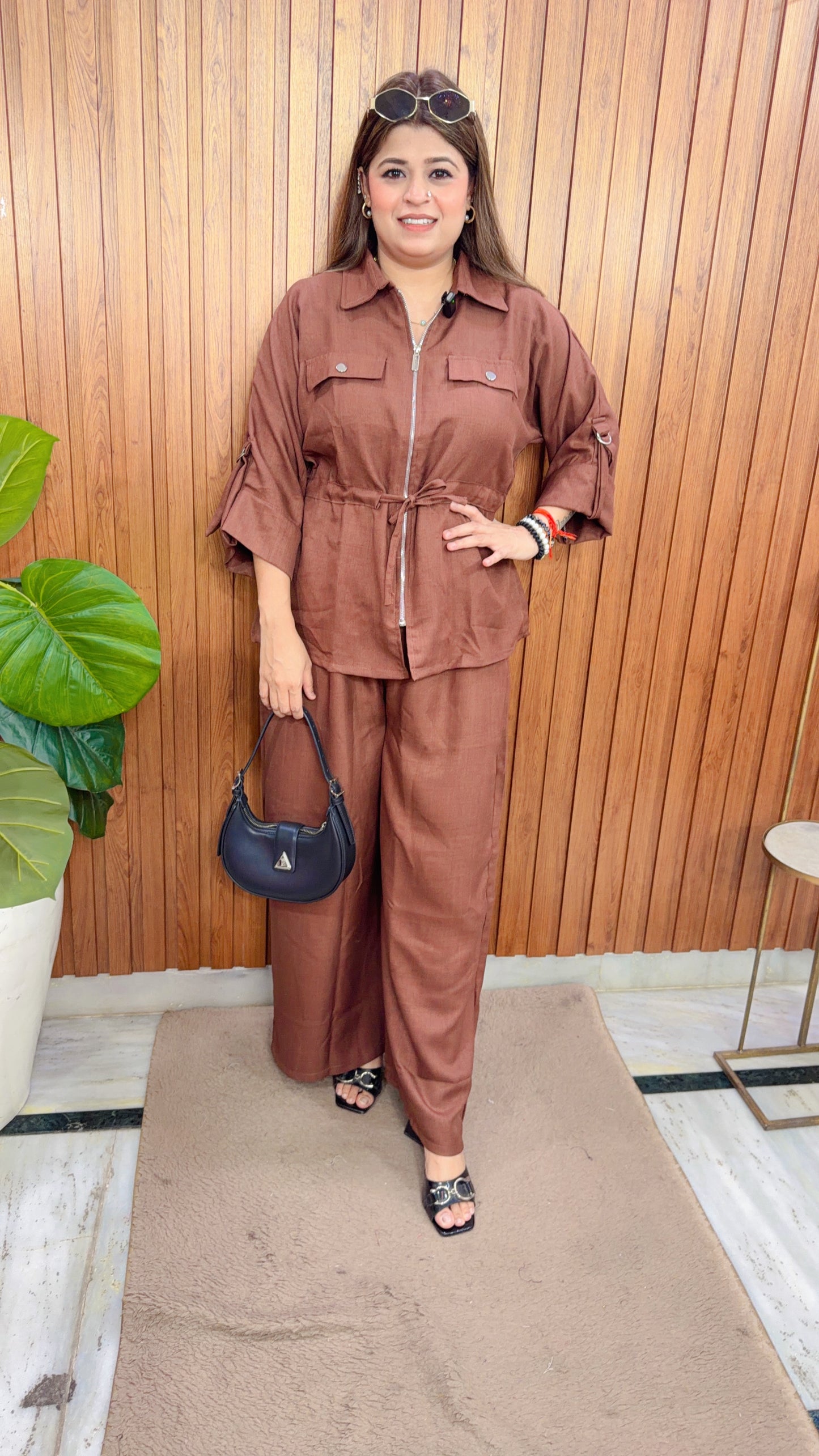 Jisora Solid Two Piece Coord Set