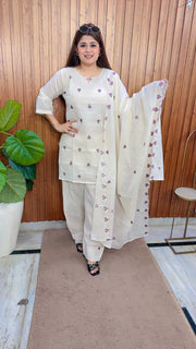 Heart Embroidery Khadi Cotton Suit