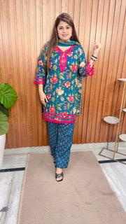 Inara Floral Farshi Three Piece Suit