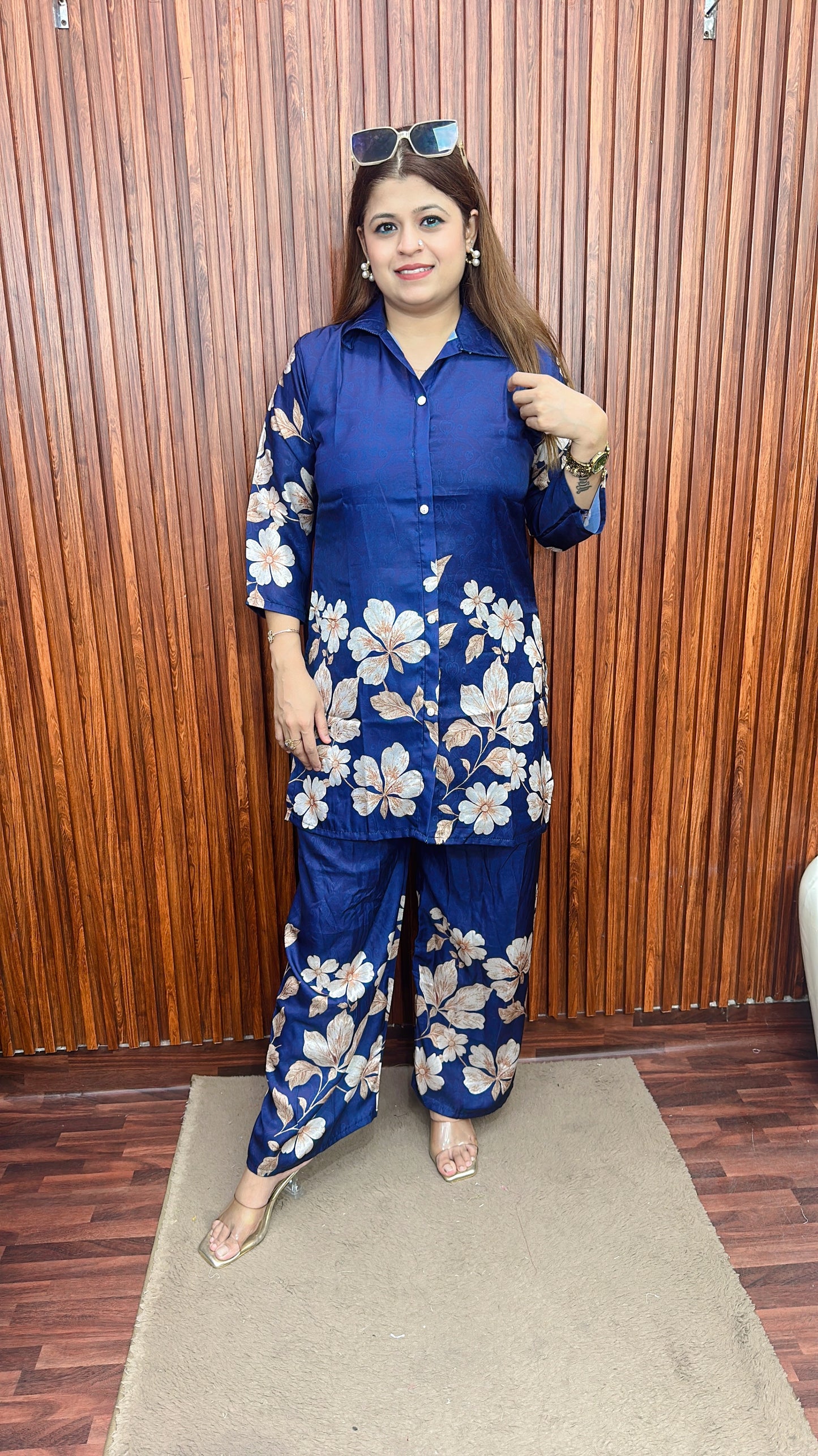 Bell bottom style cotton silk coord set