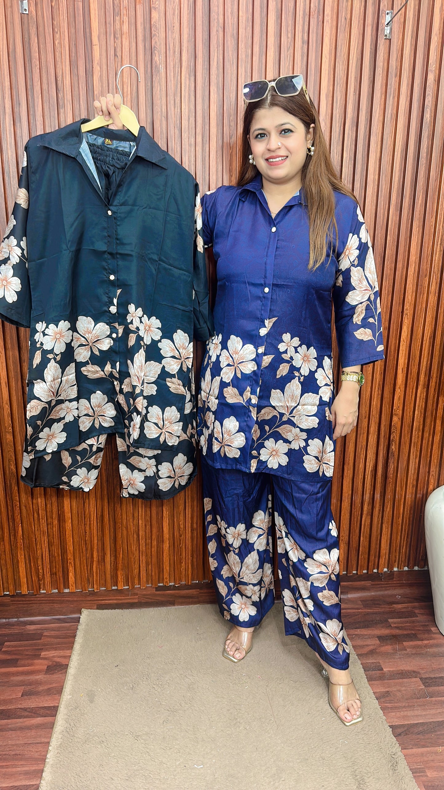 Bell bottom style cotton silk coord set