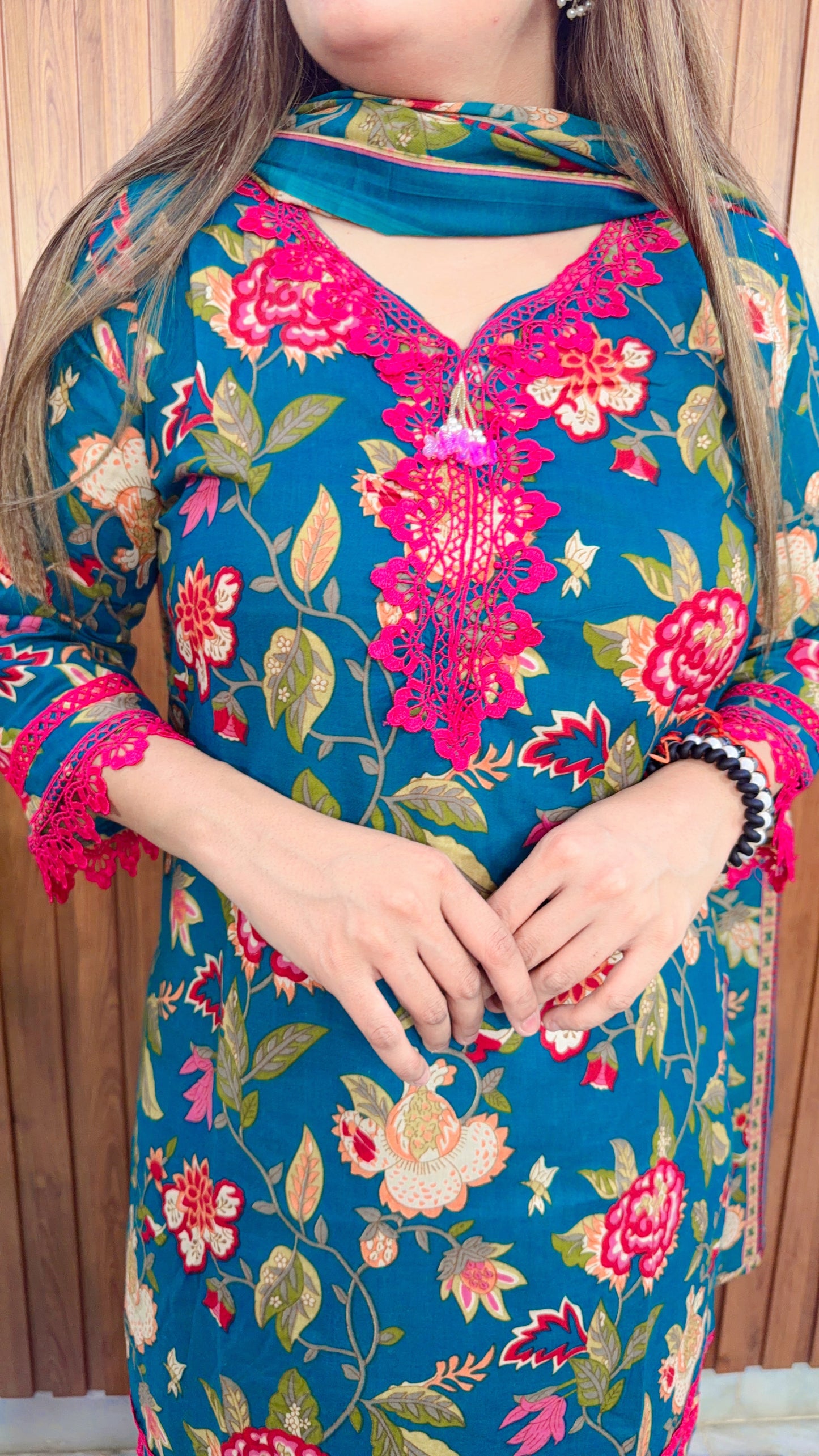 Inara Floral Farshi Three Piece Suit