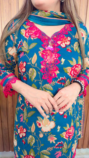 Inara Floral Farshi Three Piece Suit