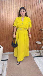 Ruby Stone Imported Crepe Dress