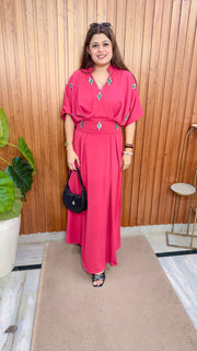 Ruby Stone Imported Crepe Dress