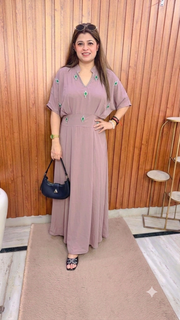 Ruby Stone Imported Crepe Dress