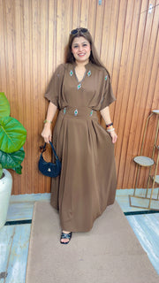 Ruby Stone Imported Crepe Dress