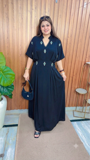 Ruby Stone Imported Crepe Dress