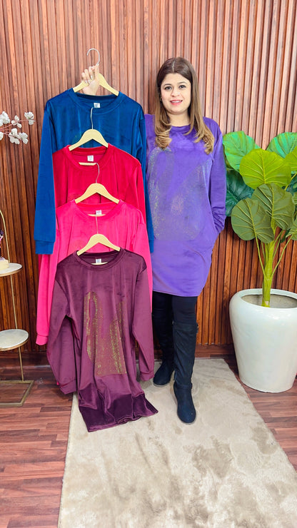 Swan Velvet Tunic Dress