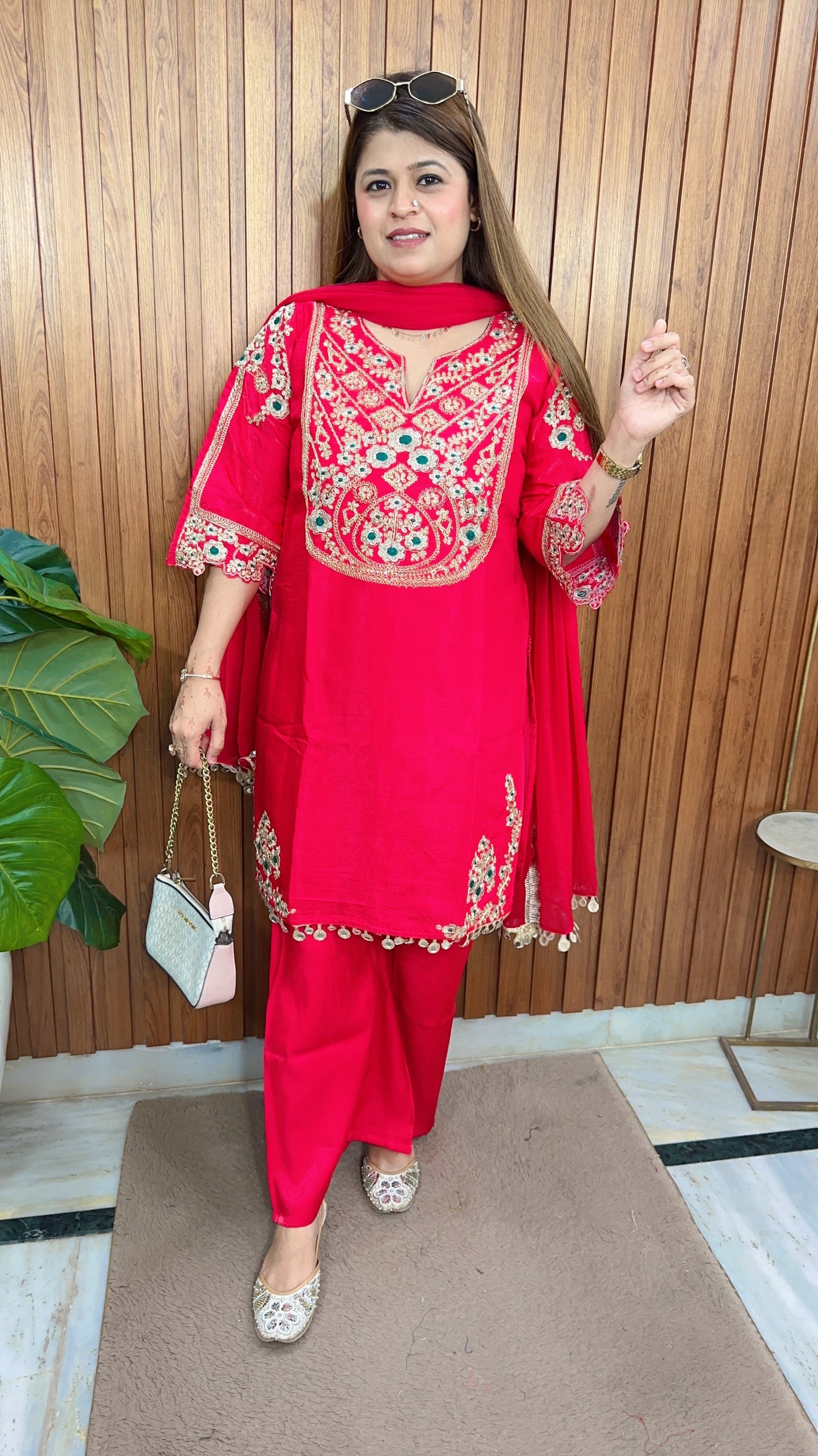 Rahiba Cotton Silk Three Piece Suit