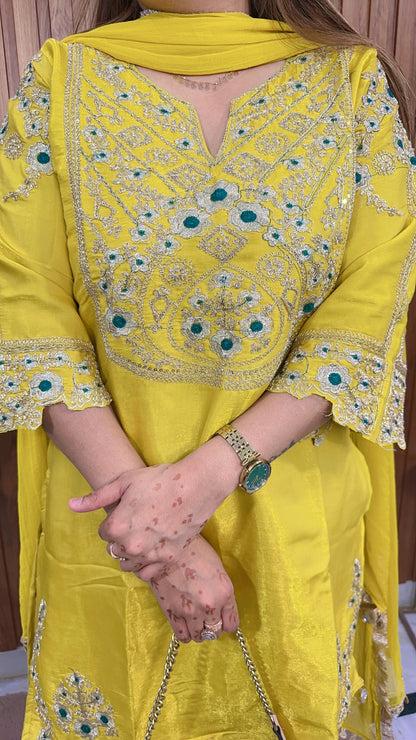 Rahiba Cotton Silk Three Piece Suit