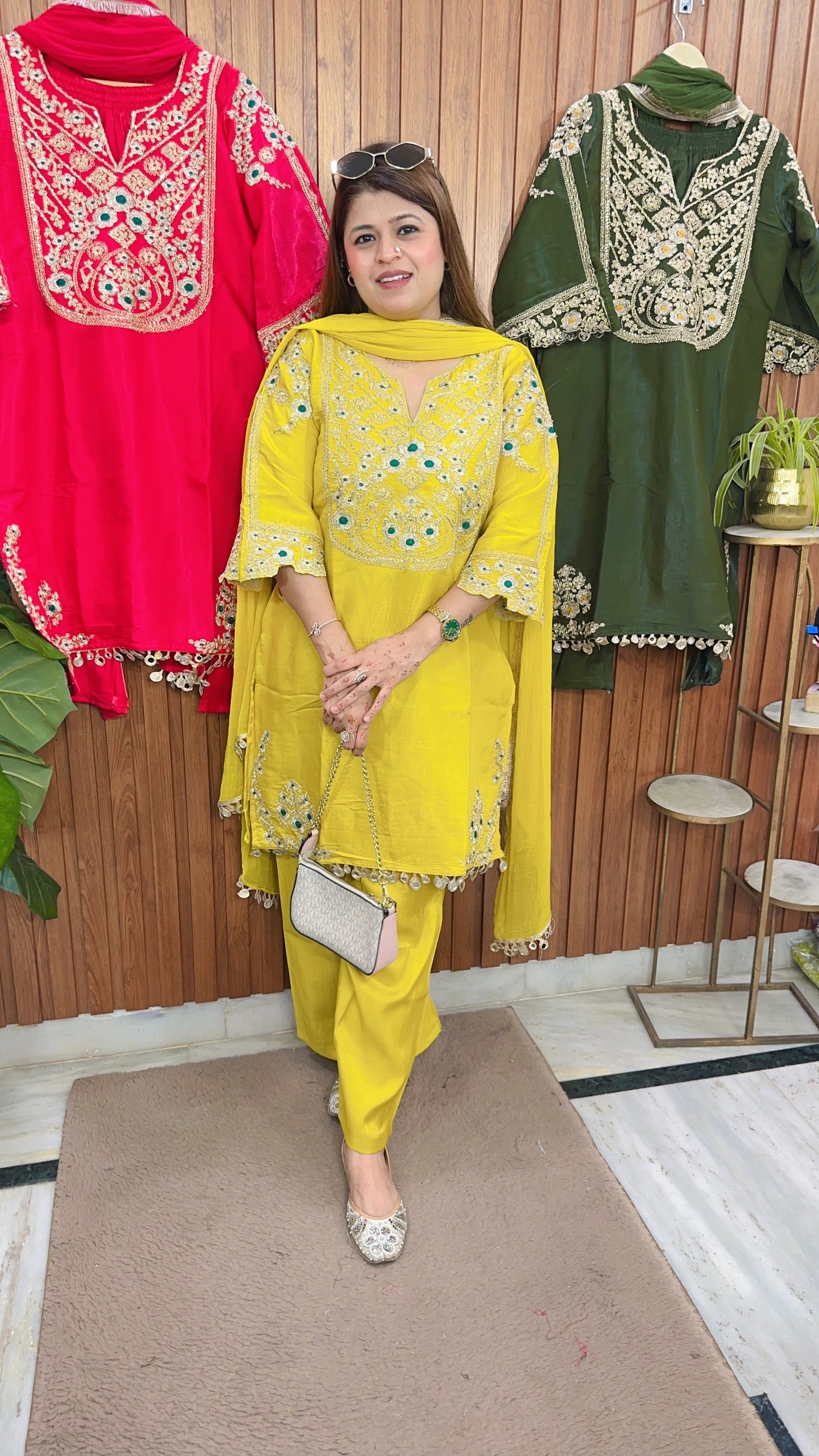 Rahiba Cotton Silk Three Piece Suit