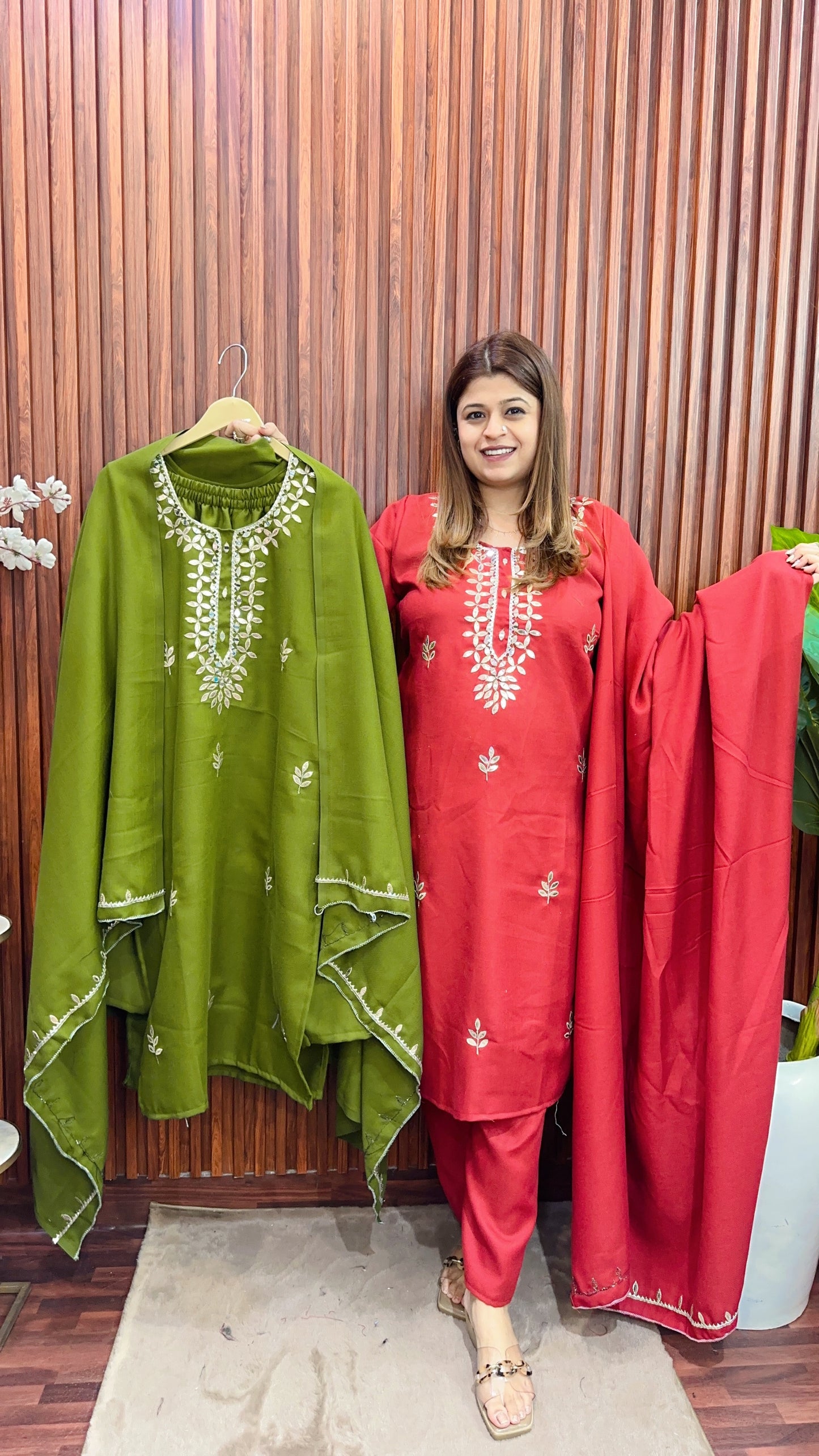 Gota Patti pashmina suit set