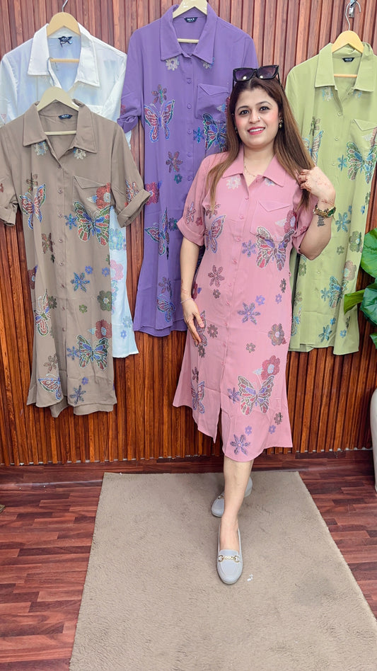 Rime stone imported Dress