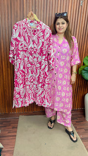 A line  Flower print Coord set