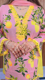 Akashi Printed Farshi Three Piece Suit