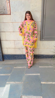 Akashi Printed Farshi Three Piece Suit