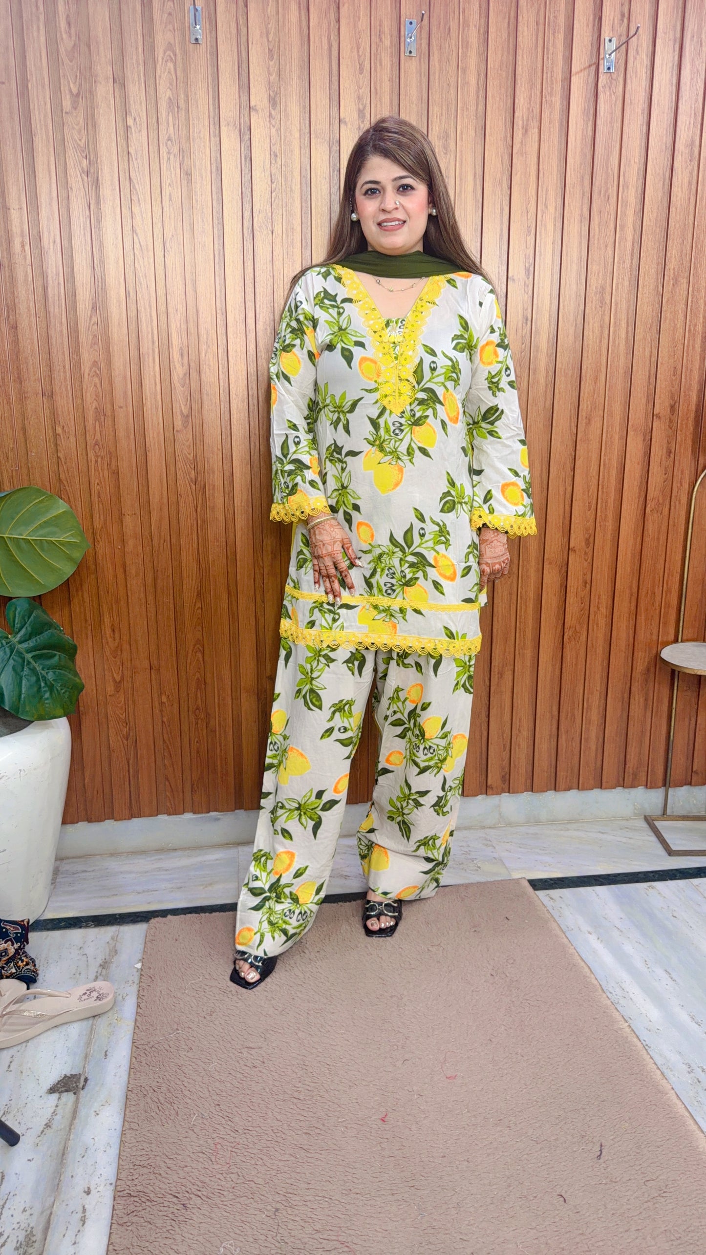 Akashi Printed Farshi Three Piece Suit