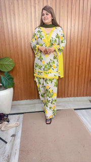 Akashi Printed Farshi Three Piece Suit