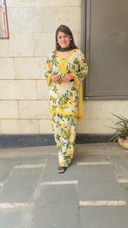 Akashi Printed Farshi Three Piece Suit