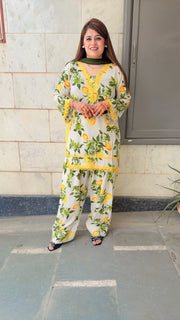 Akashi Printed Farshi Three Piece Suit