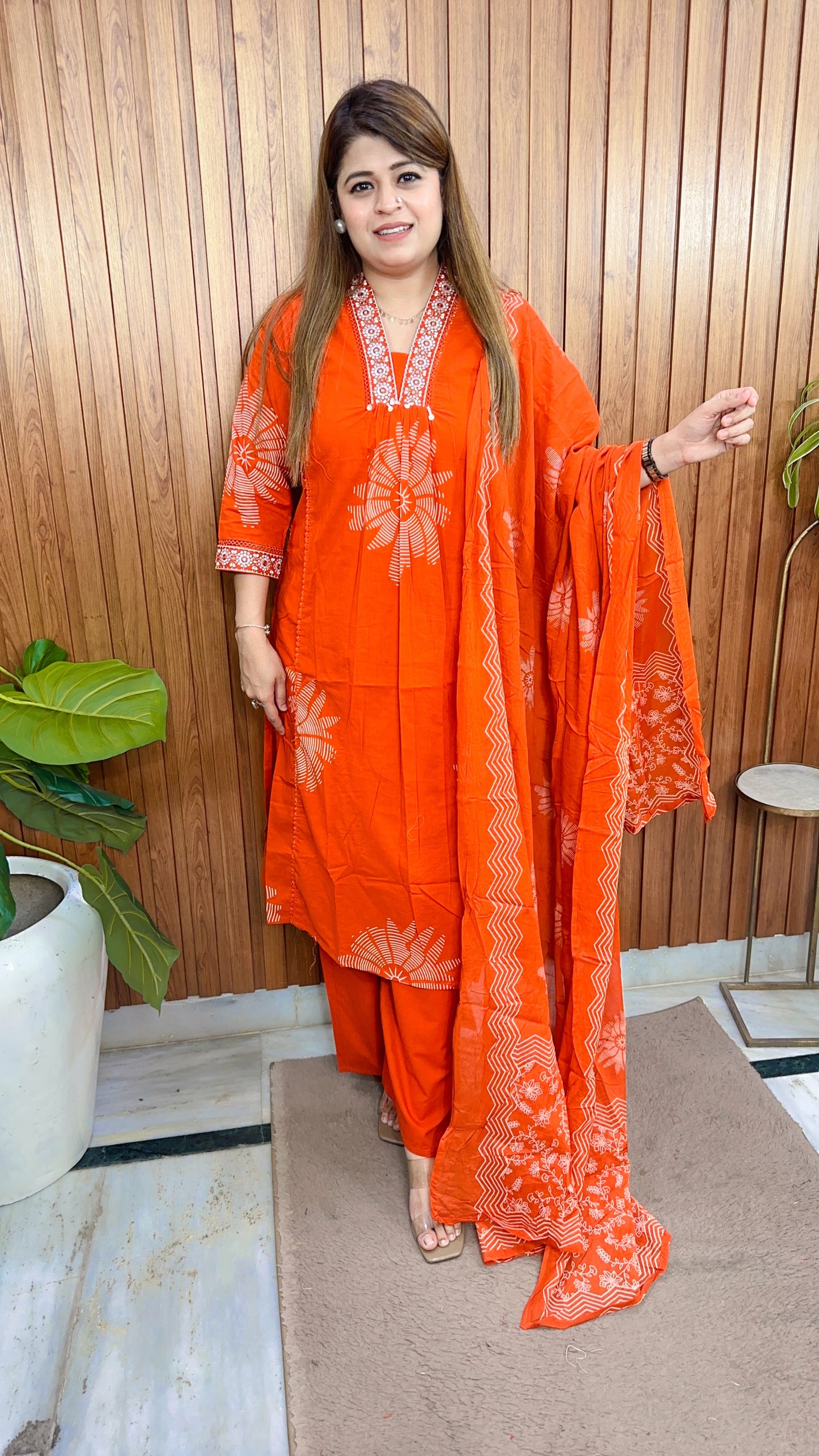 Hiba A-Line Pure Cotton Suit