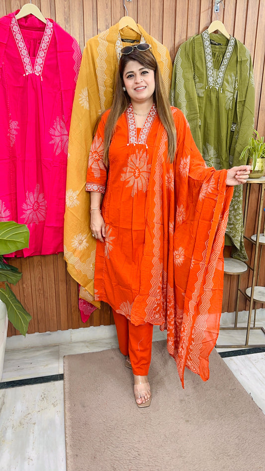 Hiba A-Line Pure Cotton Suit