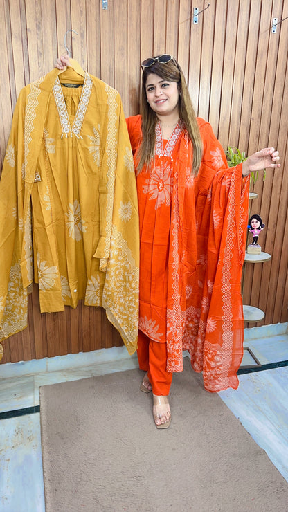 Hiba A-Line Pure Cotton Suit