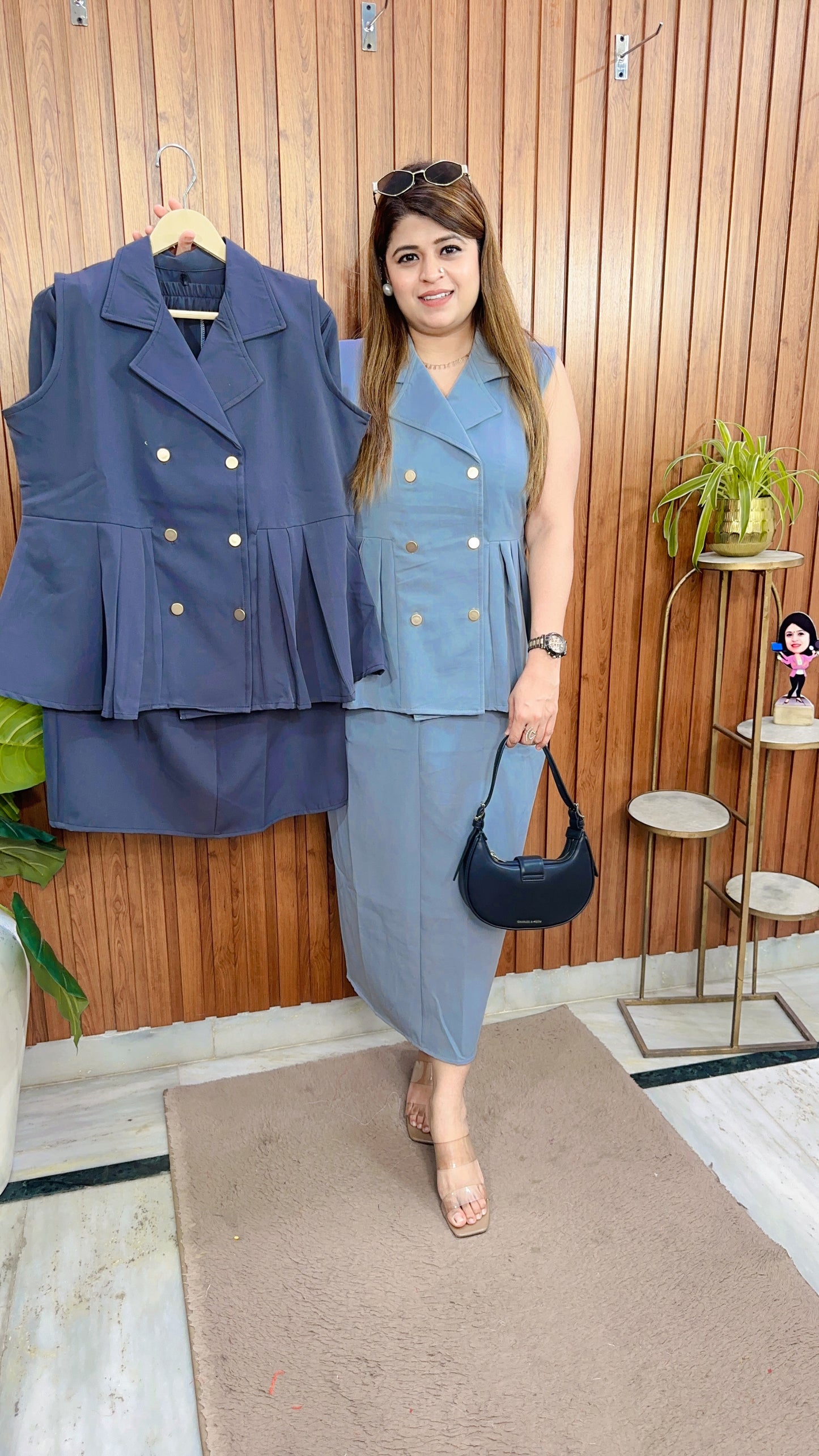 Aria Crepe Two Piece Skirt Set