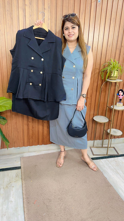 Aria Crepe Two Piece Skirt Set