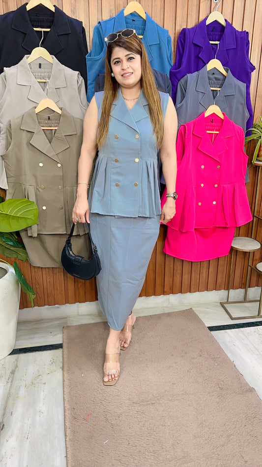 Aria Crepe Two Piece Skirt Set